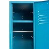 Global Industrial Single Tier Locker, 12x18x60, 3 Door, Unassembled, Blue 652065BL